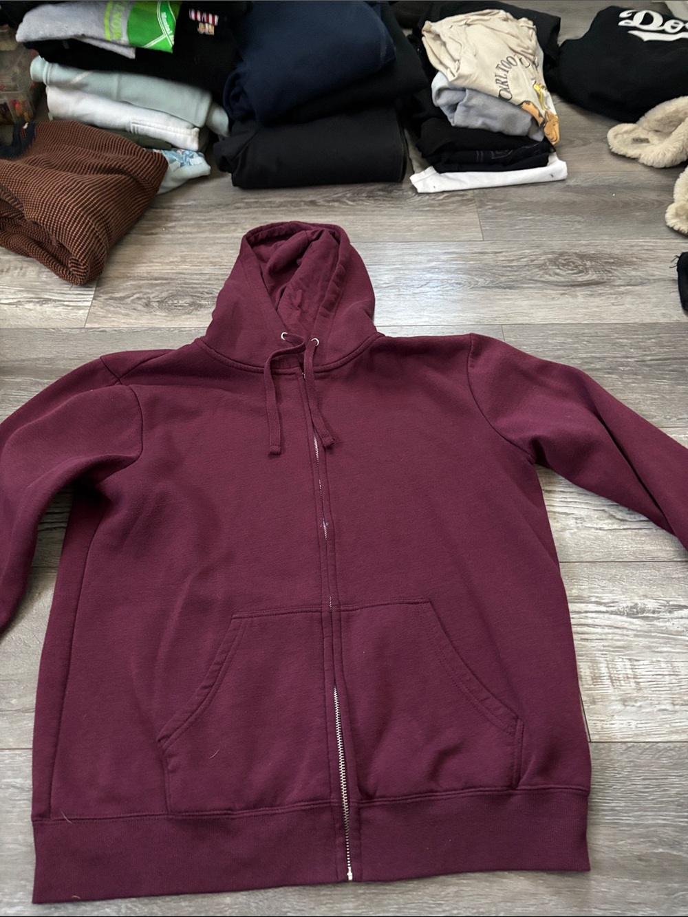 RSQ Men's Full-Zip Hooded Sweatshirt - Burgundy
